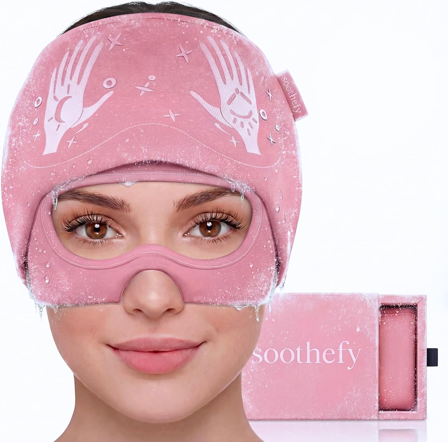 Soothefy Migraine Relief Cap with Slide-Up Eye Mask - Patent Pending - Headache Relief Hat for Hangover, Stress, Tension - Buttery Soft, Ma…