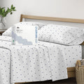 Mayfair Linen 100% Organic Cotton Printed Sheets Full Size - Percale Weave Cotton Full Size Sheet Set (4 PC, Navy Polka Dot), Soft &…