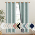 NICETOWN 100% Absolutely Blackout Linen Curtains with Thermal Insulated Liner, Seafoam Green, 42" Wide, 72" Length Energy Saving Curtains…