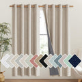 NICETOWN Oatmeal Bedroom Full Blackout Linen Curtain Panels Set of 2, 52" by 72", Thick Insulated Classic Grommet Blackout Draperies with…
