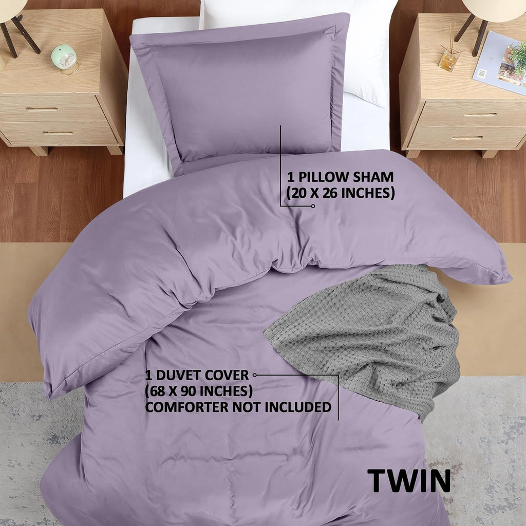 Utopia Bedding Duvet Cover Twin Size - 2 Piece with Zipper Closure - 1 Comforter Cover 68X90 Inches & 1 Pillow Sham 20X26 Inches…