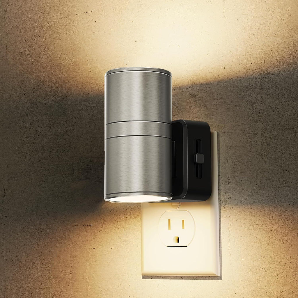 L LOHAS LED Night Light, Dimmable Night Lights Plug into Wall,[1 Pack] Metal-Shade Nightlight for Adults, Automatic Nightlights, Light…