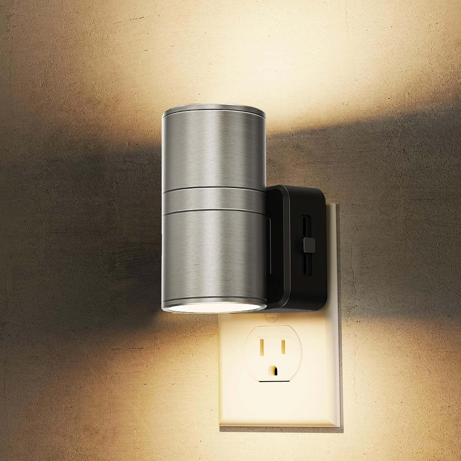L LOHAS LED Night Light, Dimmable Night Lights Plug into Wall,[1 Pack] Metal-Shade Nightlight for Adults, Automatic Nightlights, Light…
