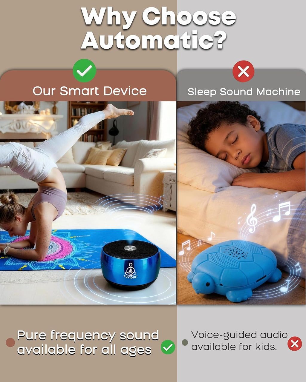 Puvidjutmeditationmachine Sound Machine for Sleep, PUVIDJUT M3 Pure Frequencies & Singing Bowl Tone, Cordless Non-White Noise s for…