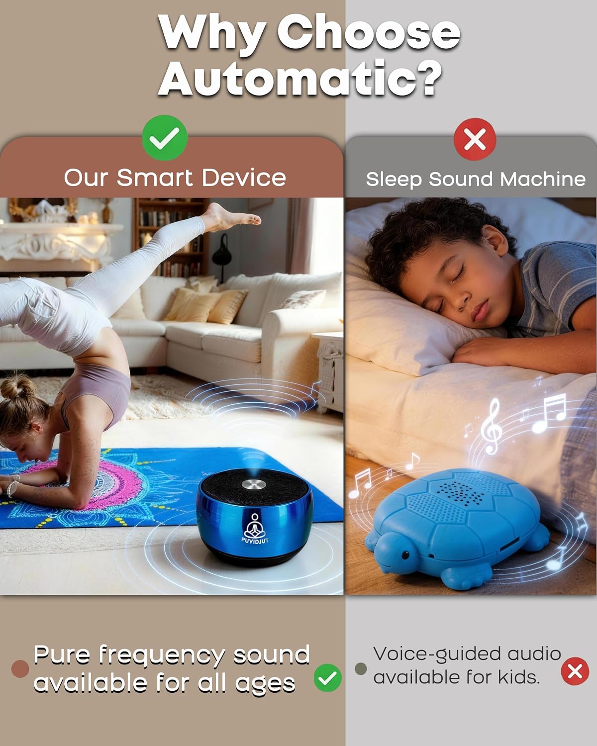 Puvidjutmeditationmachine Sound Machine for Sleep, PUVIDJUT M3 Pure Frequencies & Singing Bowl Tone, Cordless Non-White Noise s for…