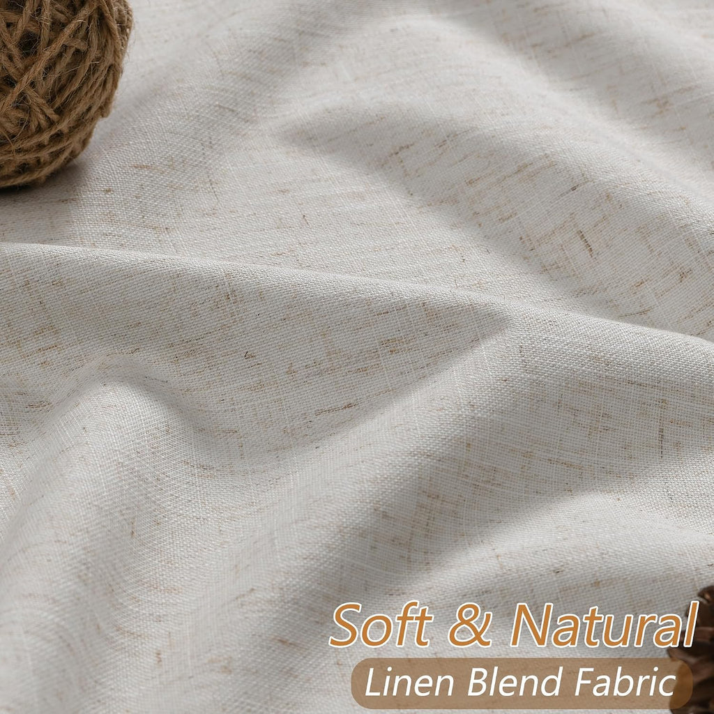 Guken 108 Inch Long Light Beige 100% Blackout Curtains for Living Room Bedroom Back Tab Thermal Insulated Netural Farmhouse Black Out Linen…