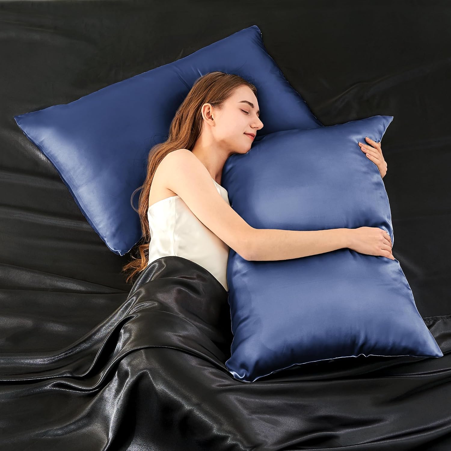 Infiixso Mulberry Silk Pillowcase for Hair and Skin, Silk Pillow Cases Standard Size with Hidden Zipper 20x26 Inches, Extraordinary Smooth…