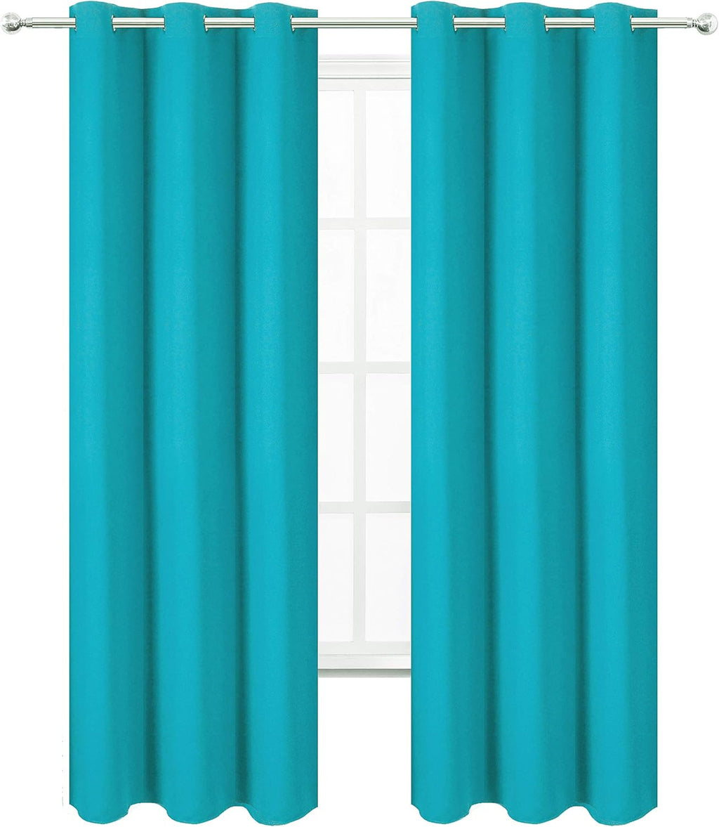 Lemomo Teal Blackout Curtains 34 x 84 Inch Length/Set of 2 Curtain Panels/Thermal Insulated Room Darkening Blackout Curtains for Bedroom 84…