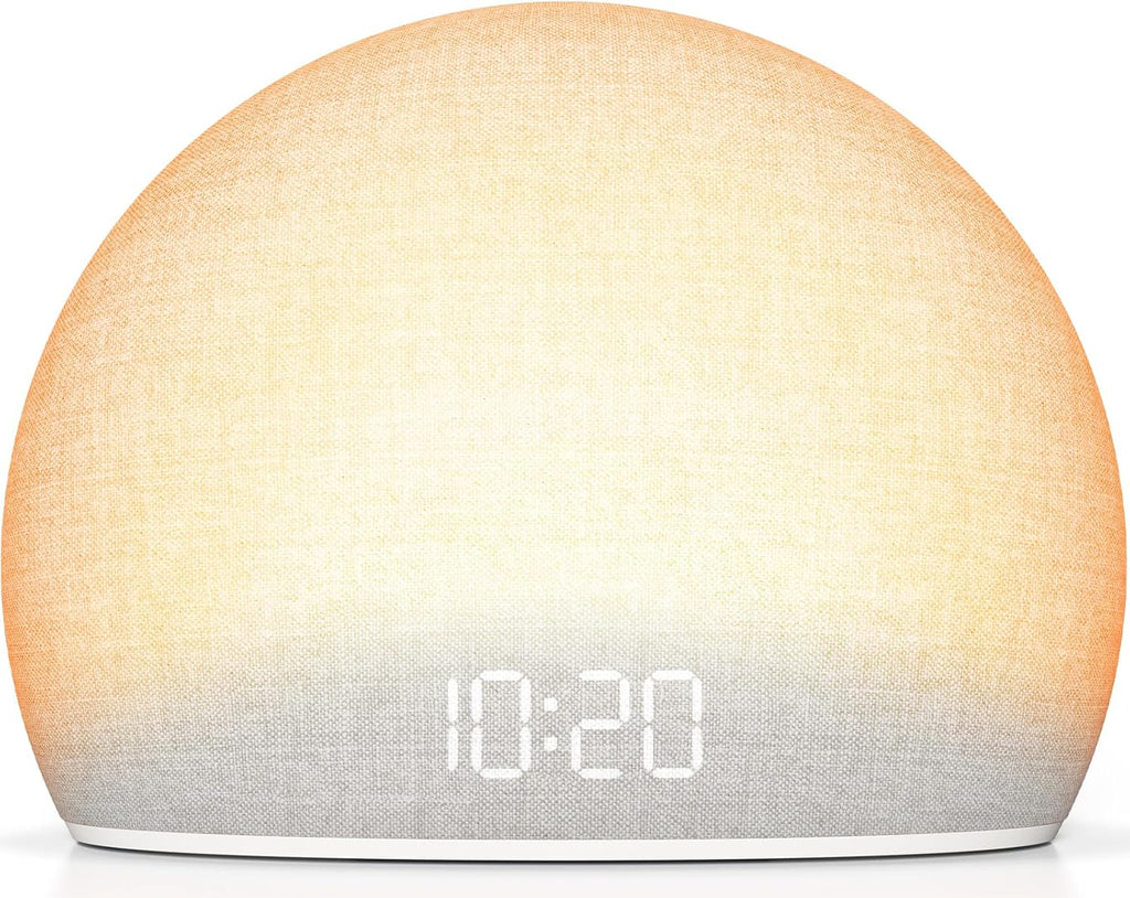 HOUSBAY Sunrise Alarm Clock with White Noise Sound Machine – Wake-Up Light for Bedroom, 5 Gentle Alarm Sounds, 20 Soothing Sleep Sounds…