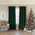 Sun Zero Nordic 2-Pack Theater Grade Noise Reducing Extreme 100% Blackout Grommet Curtain Panel Pair, 52" x 63", Evergreen