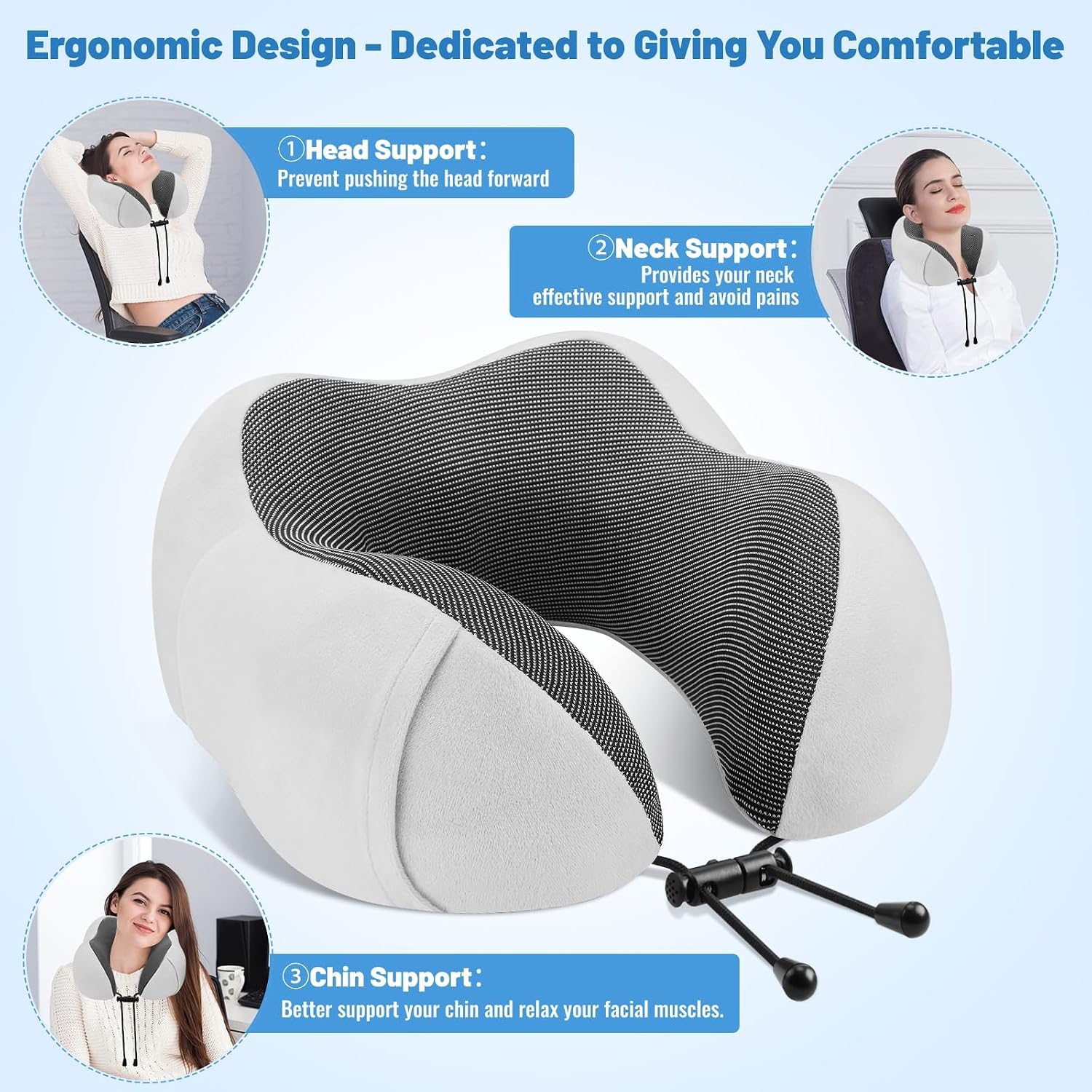 CloudBliss Travel Pillow Premium Memory Foam, Comfortable & Supportive Neck Pillow, Neck Pillows for Sleeping Travel, Airplane Pillow for…