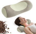 Qirelle Organic Buckwheat Cervical Neck Pillow, Adjustable Neck Roll for Sleeping, Ergonomic Neck Support Bolster for Side & Back Sl…