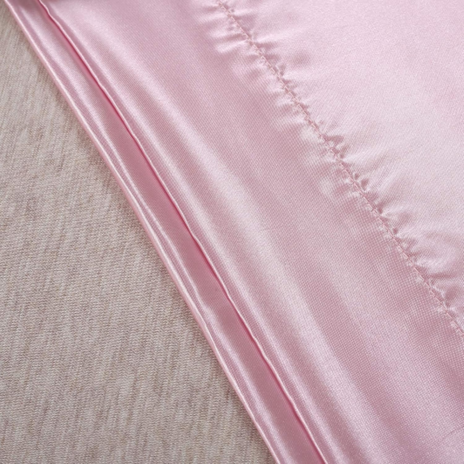 Lcbd Standard Size Satin Pillowcase for Hair and Skin, Pink Silk Satin Pillowcases Set of 2, Satin Cooling Pillow Covers with Envelope Clos…