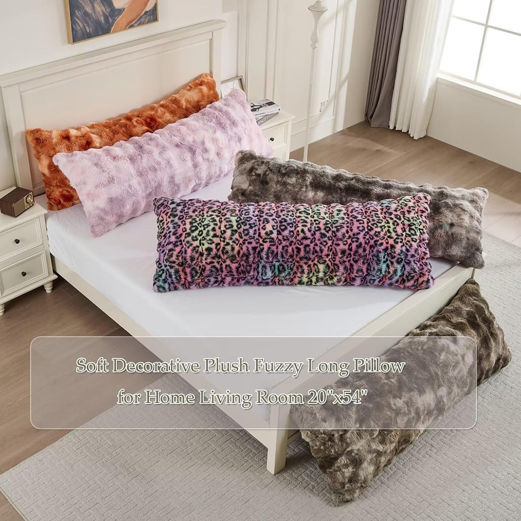 Animebody Luxury Shaggy Faux Fur Body Pillow, Fluffy Bed Pillow with Zipper Closure, Soft Decorative Plush Full Long Pillows, Fuzzy Hug Pillow…