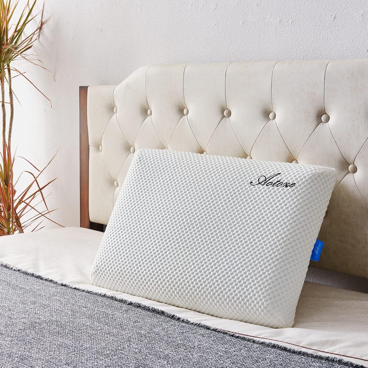 Aotoze Ultra Thin & Flat Memory Foam Pillow 2.4 Inch Hight, Low Profile & Thin Pillow for Stomach Sleeper, Side Sleeper, Oeko-TEX & Certi…