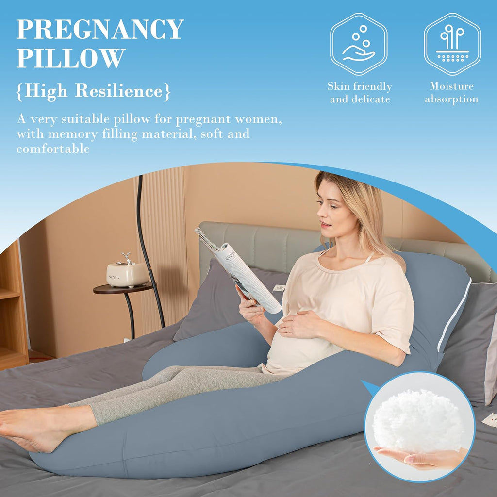 Cute Castle Cooling Cover Pregnancy Pillows, Soft U-Shape Maternity Pillow with Removable Cover - Full Body Pillows for Adults Sleeping…