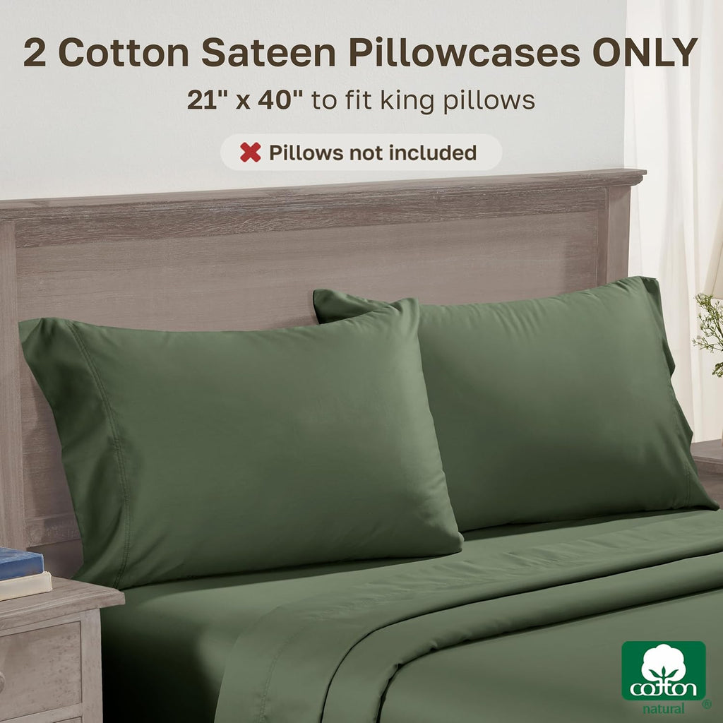 CaliforniaDesignDen California Design Den King Size Pillowcase Set of 2 - Luxuriously Soft 600 Thread Count, 100% Cotton Pillow Case Covers…