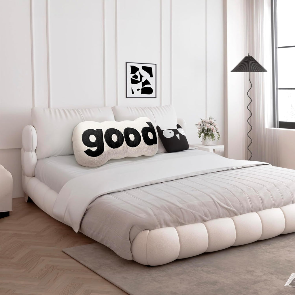 JohnearHomeFashionDecorLife Johnear Headboard Pillow White Plush Reading Back Support for Bed Sitting Up Adult Daybed Sofa College Dorm Bed…