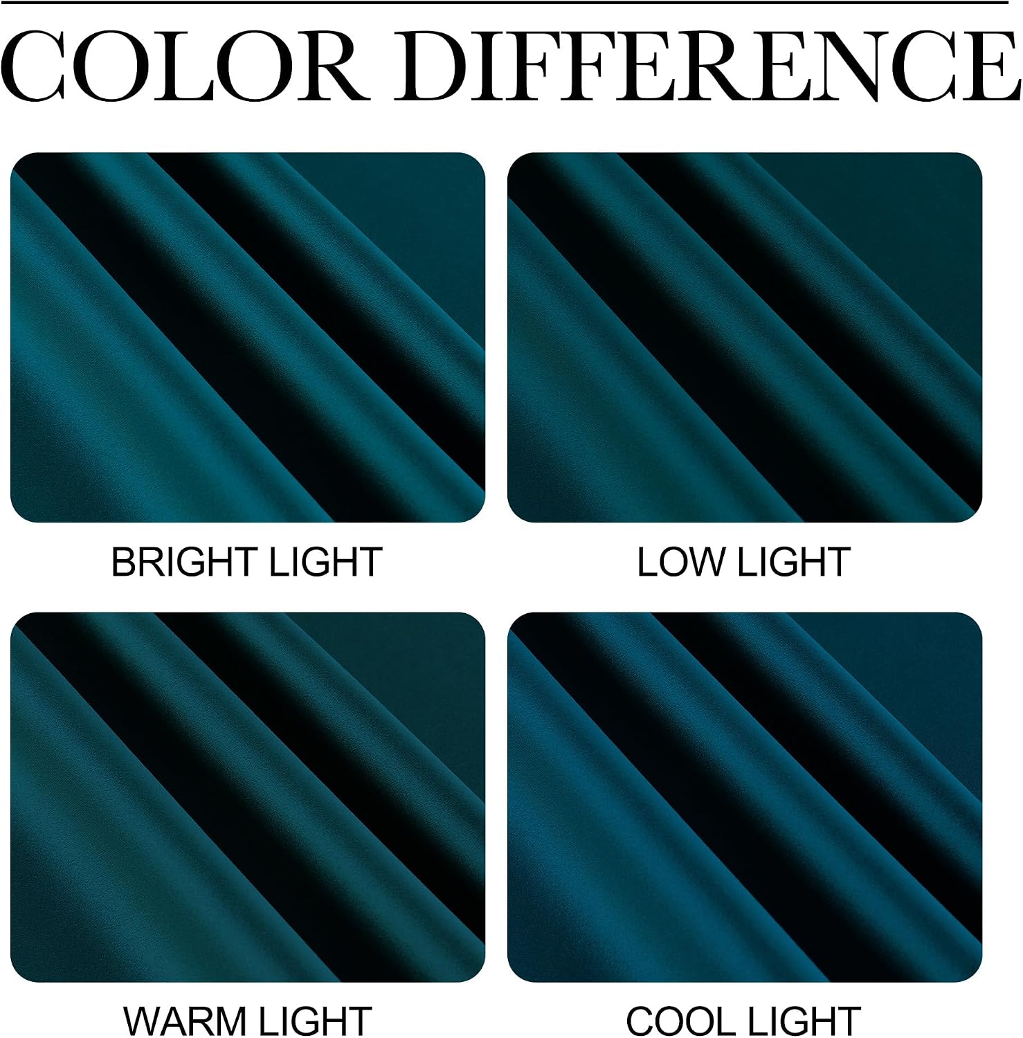 NICETOWN Teal Blackout Cafe Faux Silk Curtains for Small Windows, 42" Wide by 63" Long, 2 Panels, Grommet Thermal Insulated Blackout…