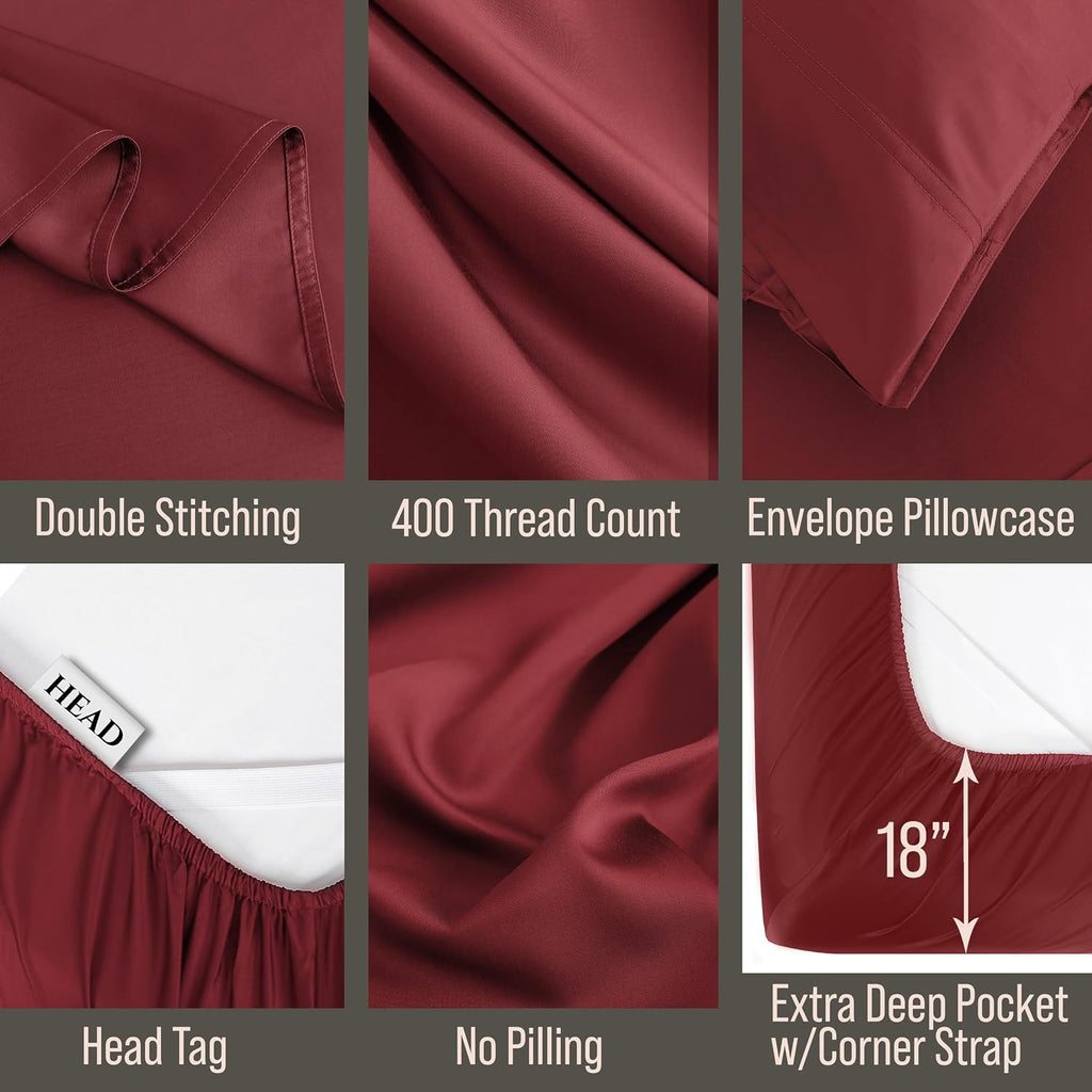 Bella Coterie Luxury Bamboo Viscose Cal King Size Sheet Set | 100% Organically Grown | Ultra Soft | Cooling for Hot Sleepers | 18" Deep…