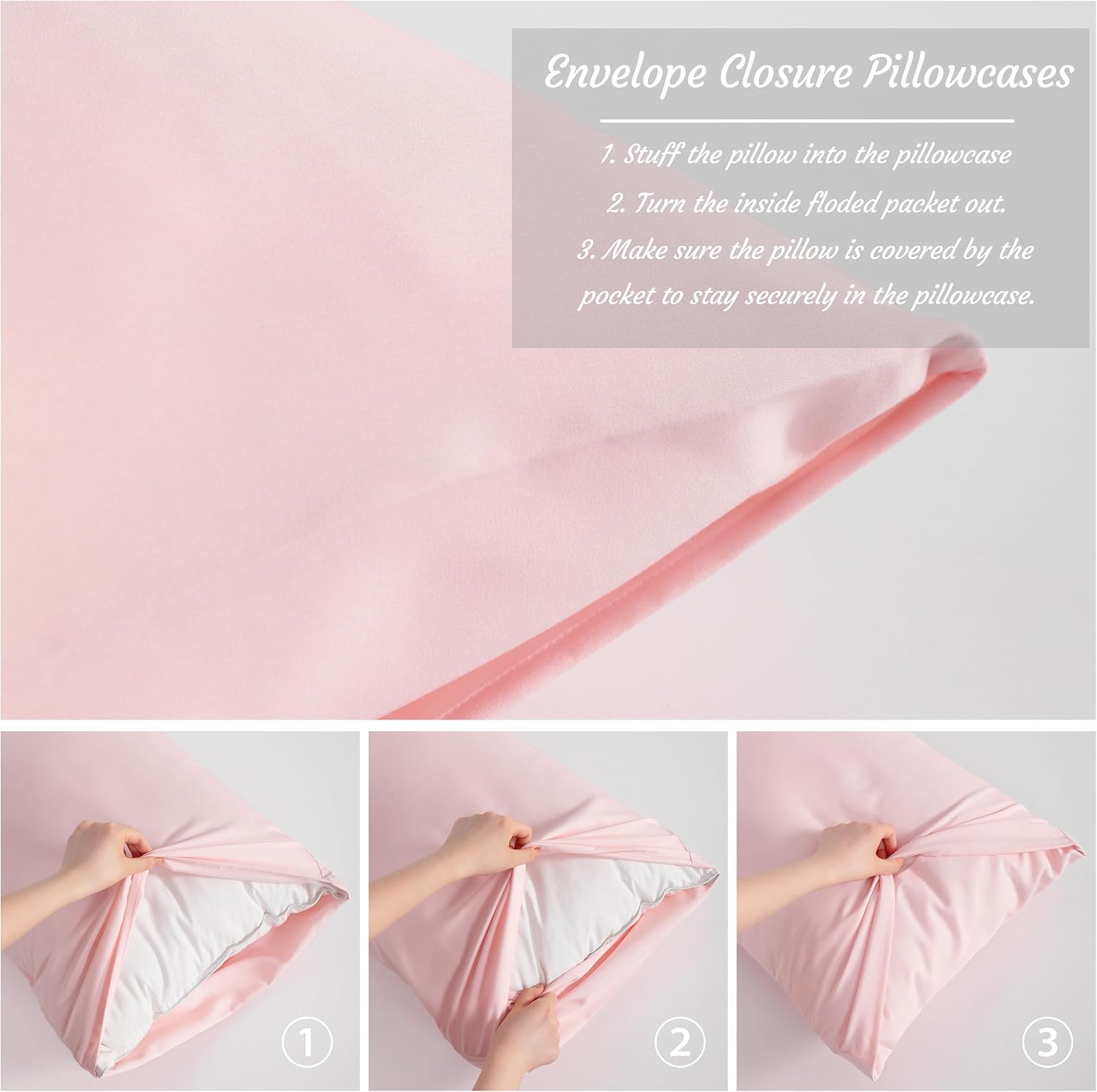 Ntbay Body Pillow Cases Set of 2, 2 Pack Brushed Microfiber 20x54 Pillow Cases, Soft, Wrinkle, Fade, Stain Resistant Blush Pink Pillow Case…
