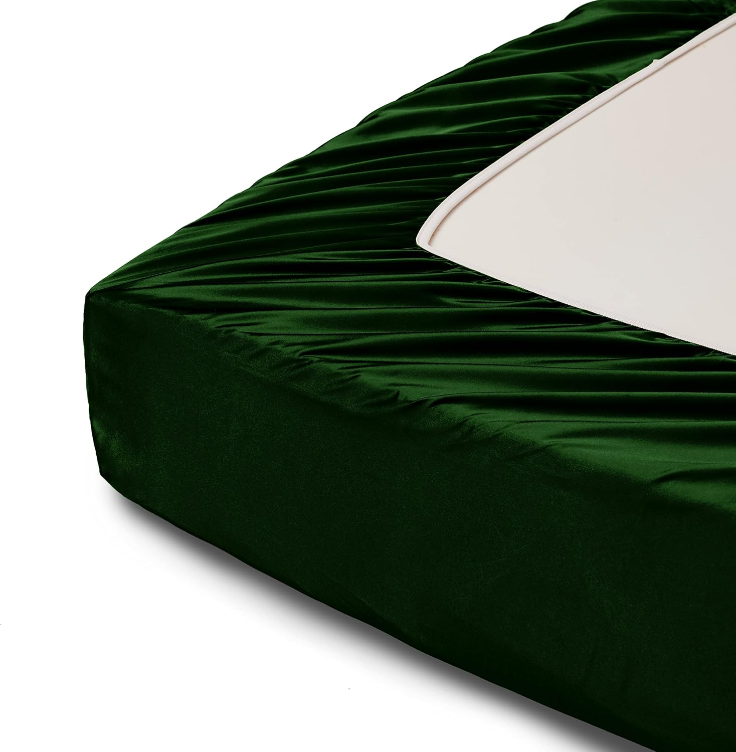 Horbaunal 4 Piece Satin Sheet Set Twin Size Luxury Silky & Soft Emerald Green Satin Twin Bed Sheet Set with 16" Deep Pocket, 1 Fitted Sheet…