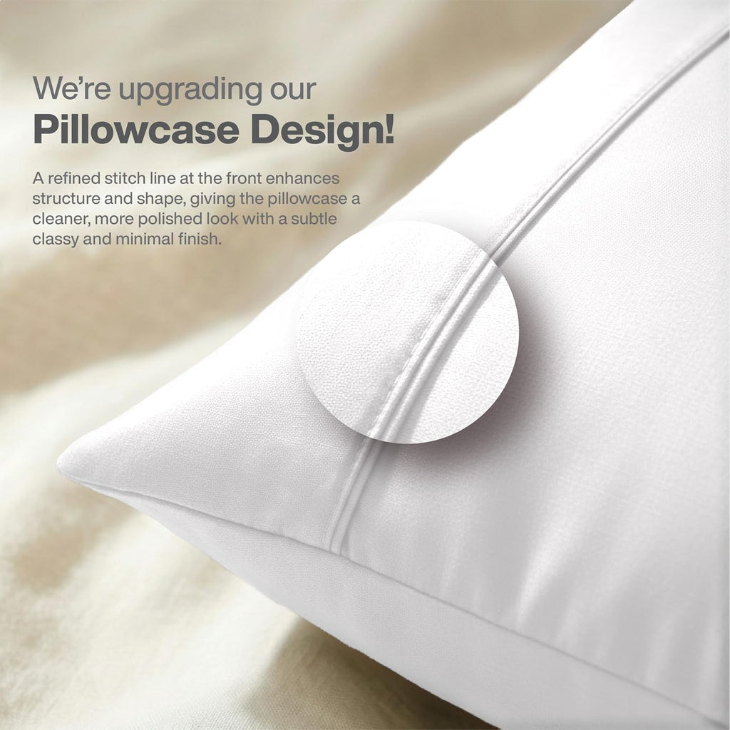 Queensbay Standard Pillow Cases Set of 2, Microfiber Cooling Pillowcases, Soft Breathable Envelope Closure Pillow Covers, Wrinkle Free Easy…