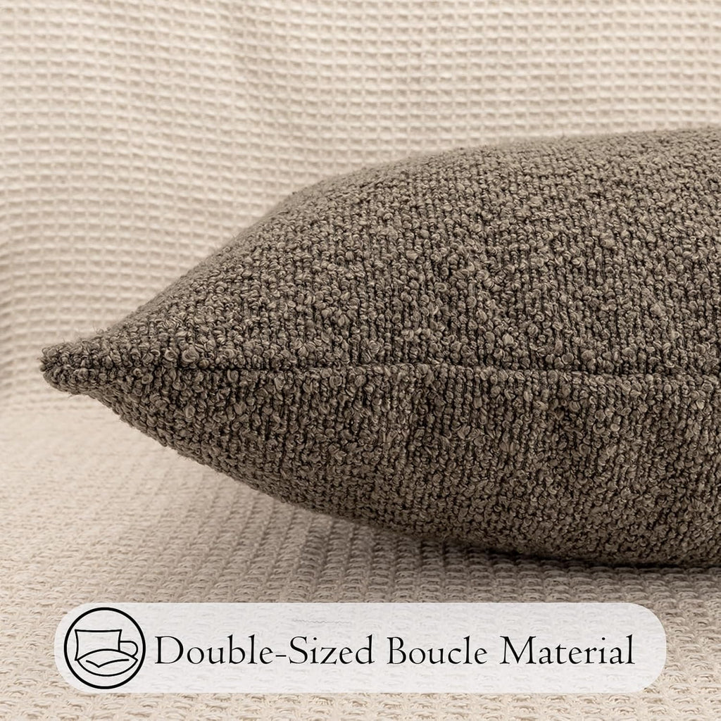 JoraLion 20x54 inch Neutral Boucle Body Pillow Cover, Brown Long Pillow Cover Cozy Soft Cushion Case for Couch Sofa Bed Living Room Home…