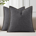 decorUhome Summer Decorative Throw Pillow Covers 16x16 Set of 2 Square Faux Linen Farmhouse Pillow Covers with Stitched Edge Outdoor…