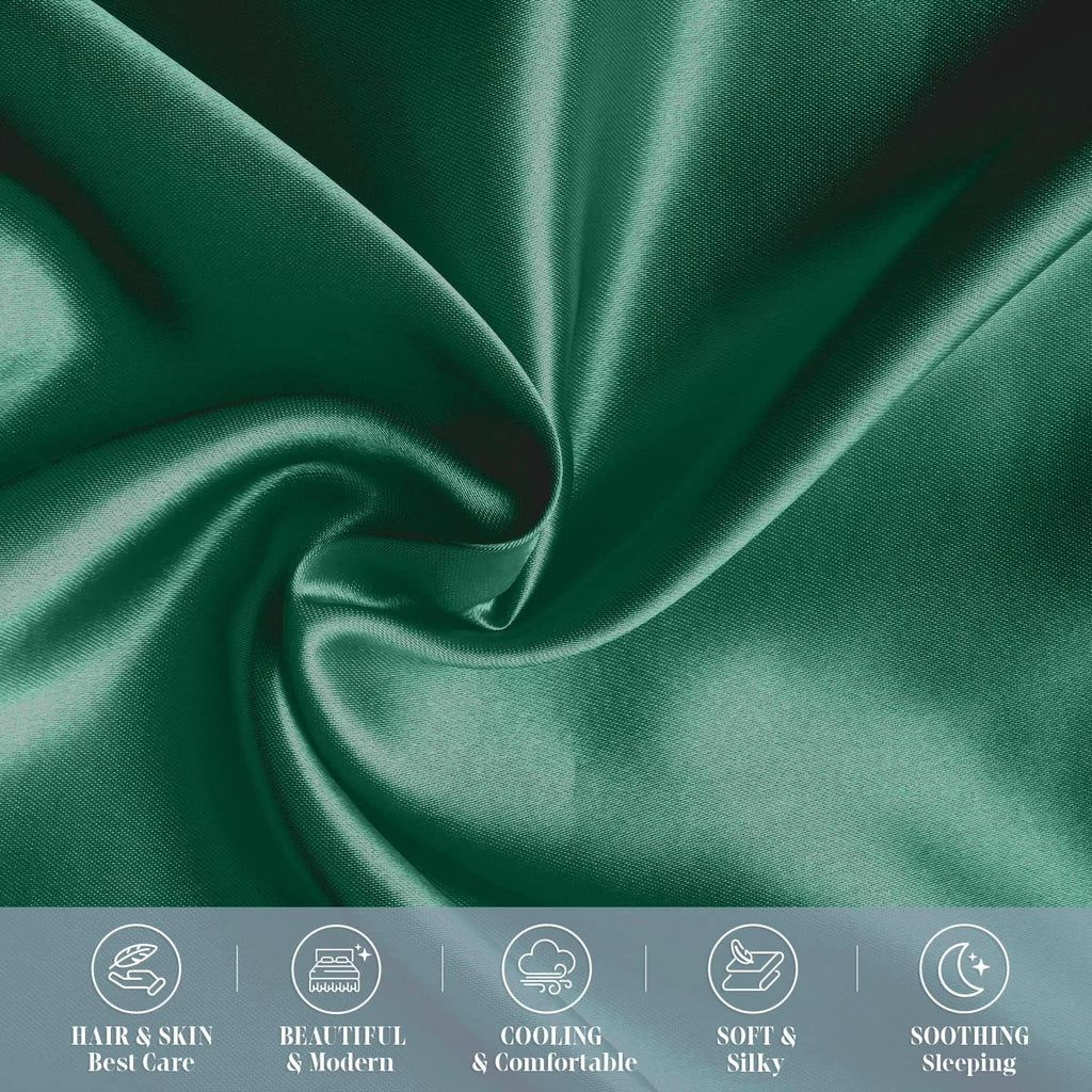 Elegantcomfort Elegant Comfort 6-Pack Cooling Viscose Satin Pillowcase Set with Hidden Zipper Closure, Silky Smooth for Hair and fabric…