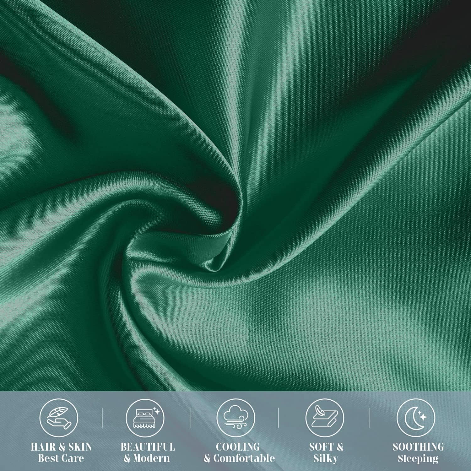 Elegantcomfort Elegant Comfort 6-Pack Cooling Viscose Satin Pillowcase Set with Hidden Zipper Closure, Silky Smooth for Hair and fabric…