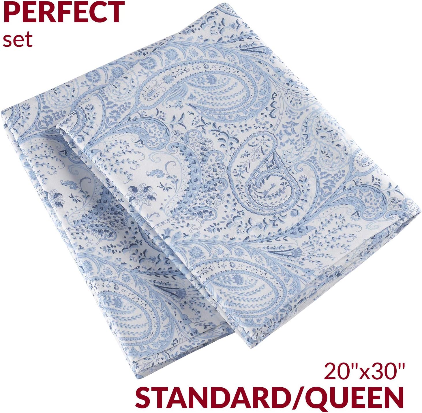 Mellanni Pillow Cases - Luxury, Extra Soft, Cooling Pillow Covers - 2 PC Iconic Collection Pillowcases - Envelope Closure (Standard/Queen 2…