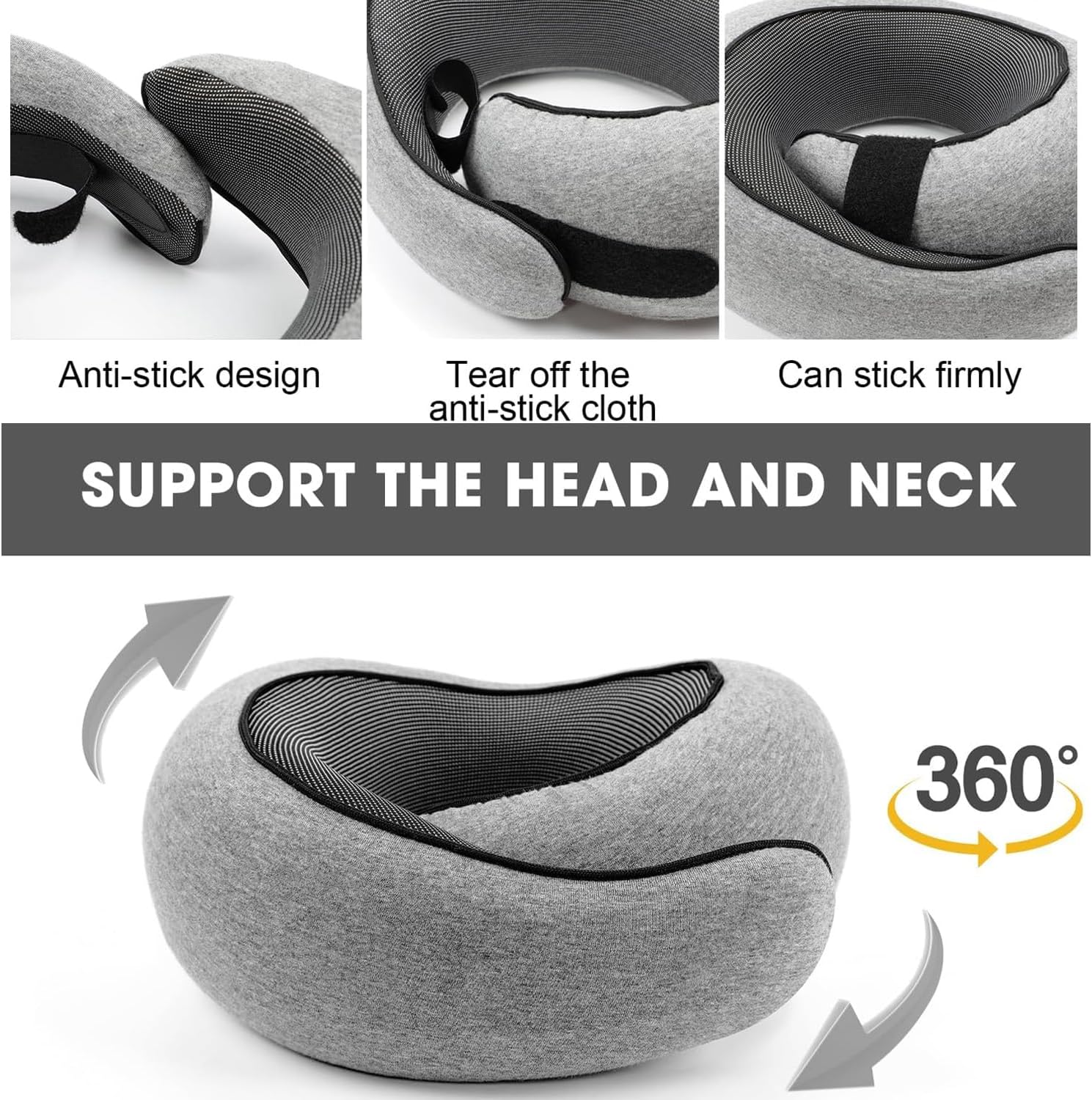 Generic Travel Neck Pillows for Airplanes 2026 Travel Pillow Neck Travel Pillow Memory Foam Airplane Pillow for Offices and Cars(Dar…
