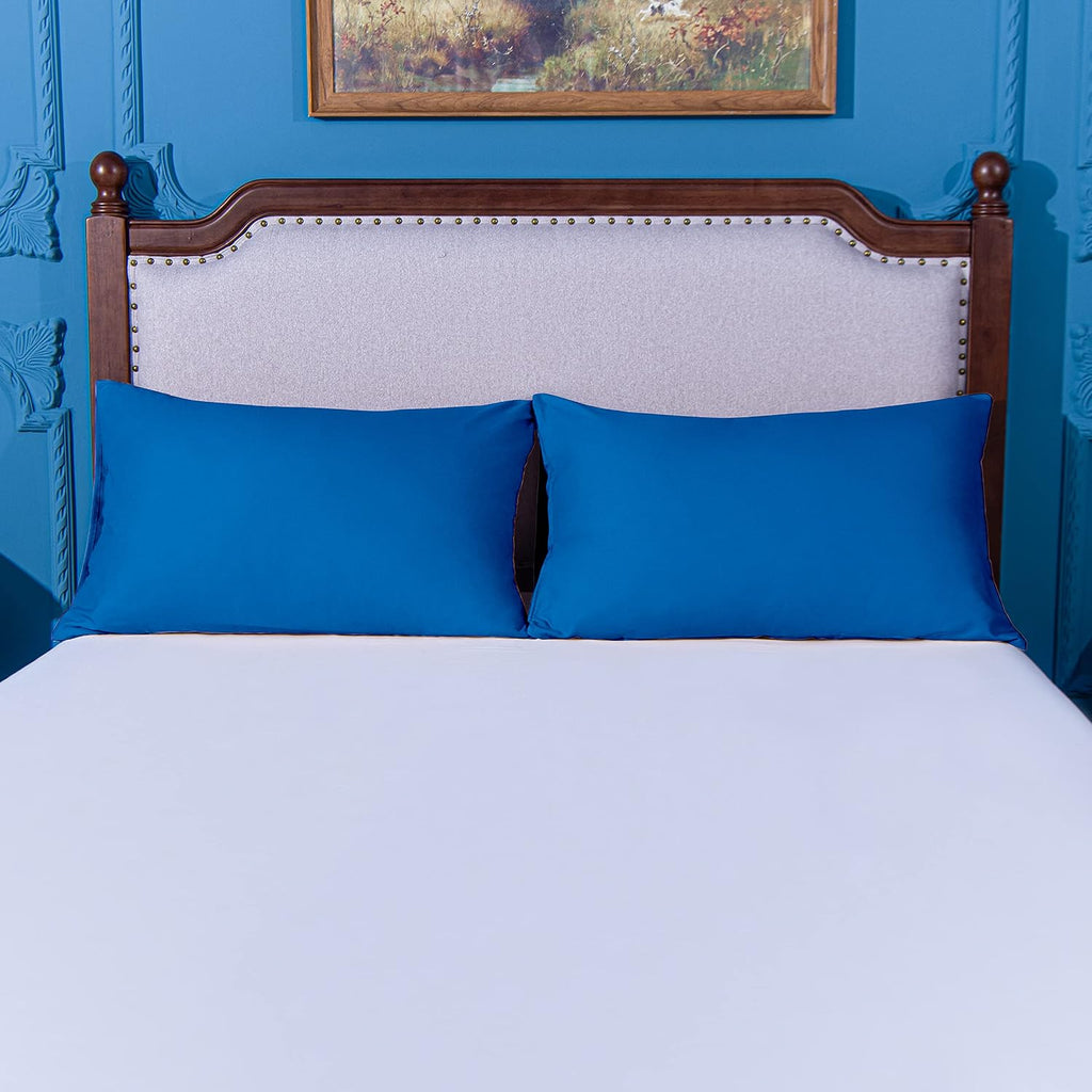 Ntbay Standard Pillowcase Set - 2 Pack Brushed Microfiber 20x26 Pillowcases - Soft, Wrinkle-Free, Fade-Resistant, Stain-Resistant, Royal Bl…