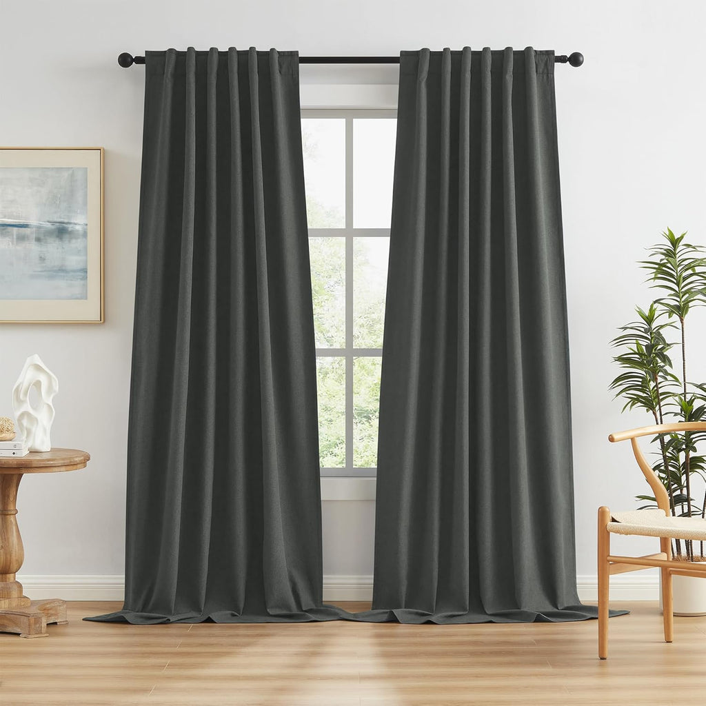 Keqiaosuocai Blackout Curtains for Patio 120 Inch Length, Total Sun Blocking Full Light Blocking Curtain Drapes for High Ceiling Patio Slid…