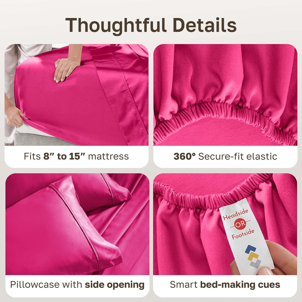 CaliforniaDesignDen California Design Den Soft Twin XL 100% Cotton Sheet Sets, 400 Thread Count Good Housekeeping Award Winner, Silky Satee…