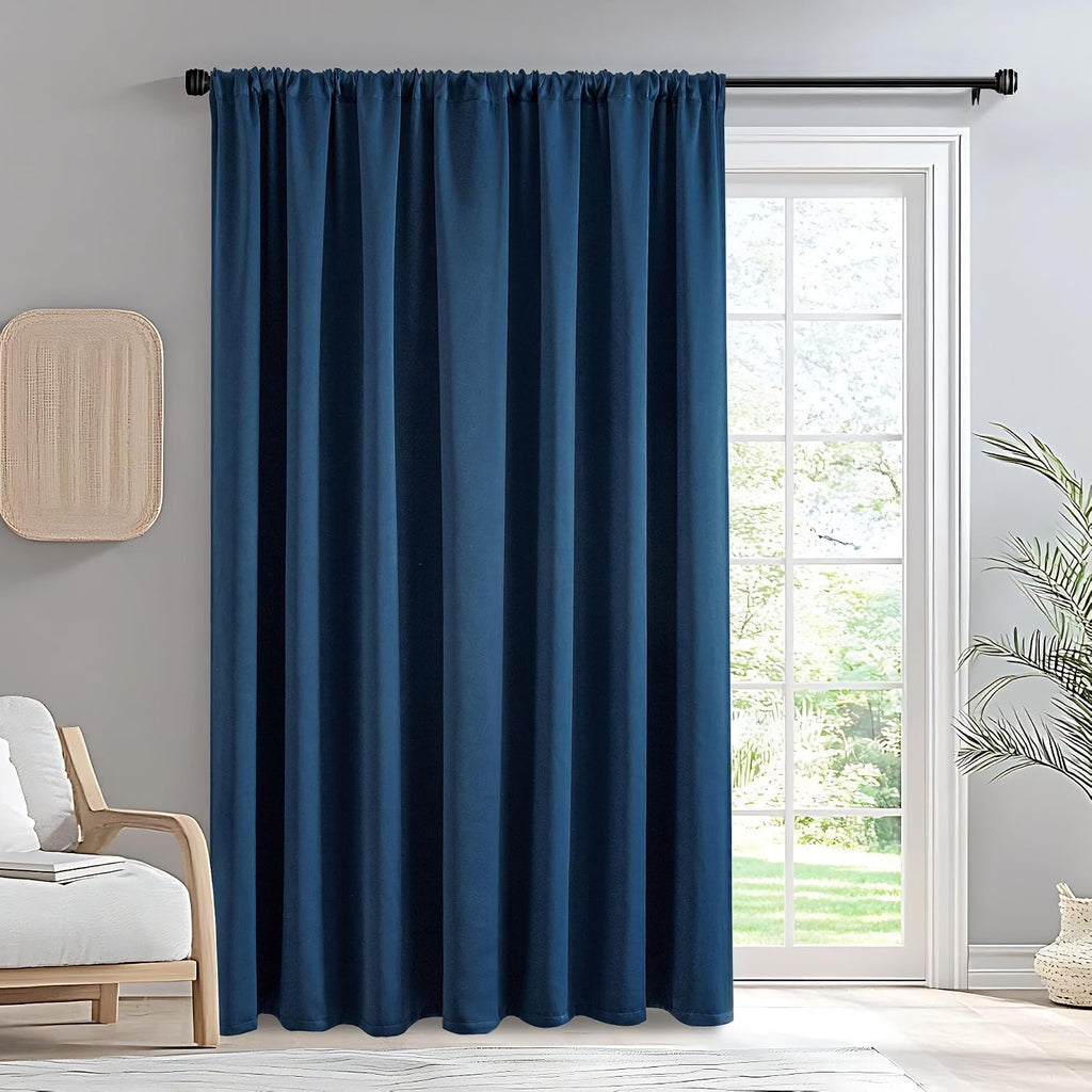 Igemaeve Blackout Curtains for Bedroom 1 Panel, Custom Curtains Thermal Insulated Navy Blue, Rod Pocket Room Darkening Drapes for Living Ro…