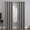 Sun Zero Nordic Theater Grade Extreme 100% Blackout Grommet Curtain Single Panel, 52" x 54", Silver Gray