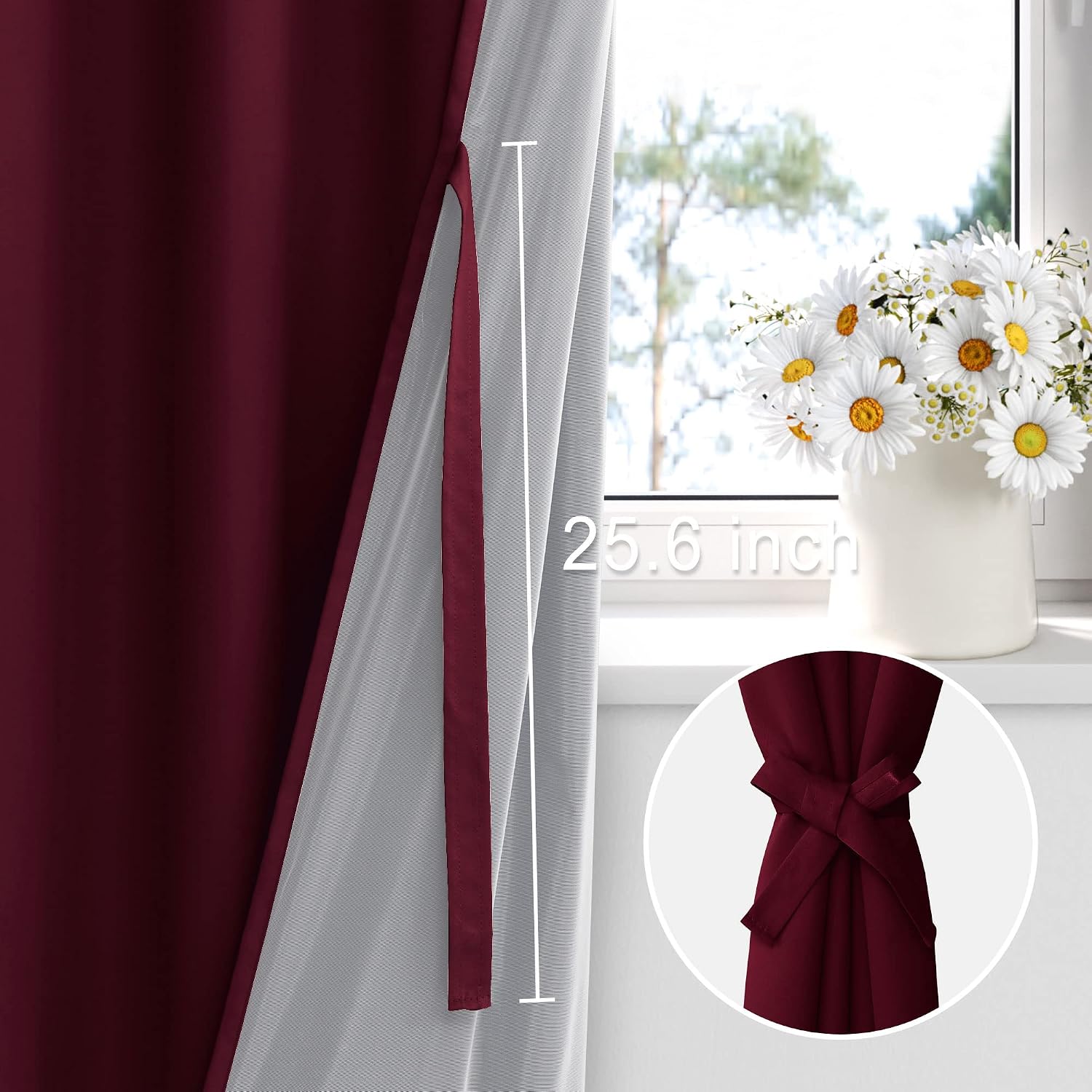 Xwzo 100% Blackout Curtain Panels - Thermal Insulated Black Liner Curtains, Noise Reducing and Heat Blocking Drapes for Hall and Studio Win…