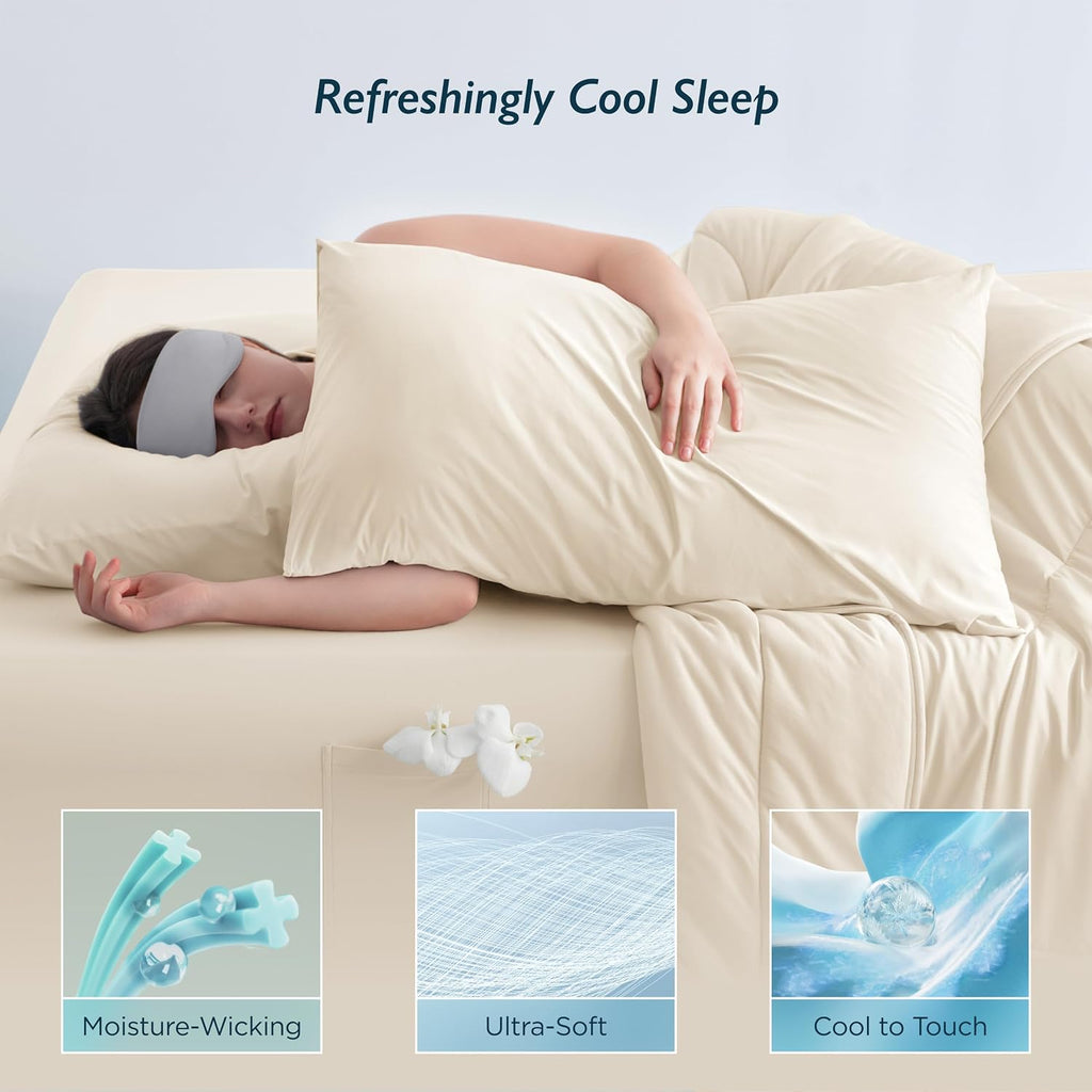 Breescape Cooling Pillow Cases Standard/Queen Size - BlendTekTM Dry & Cool Technology for Hot Sleepers and Night Sweats, Soft & Smooth Pillo…