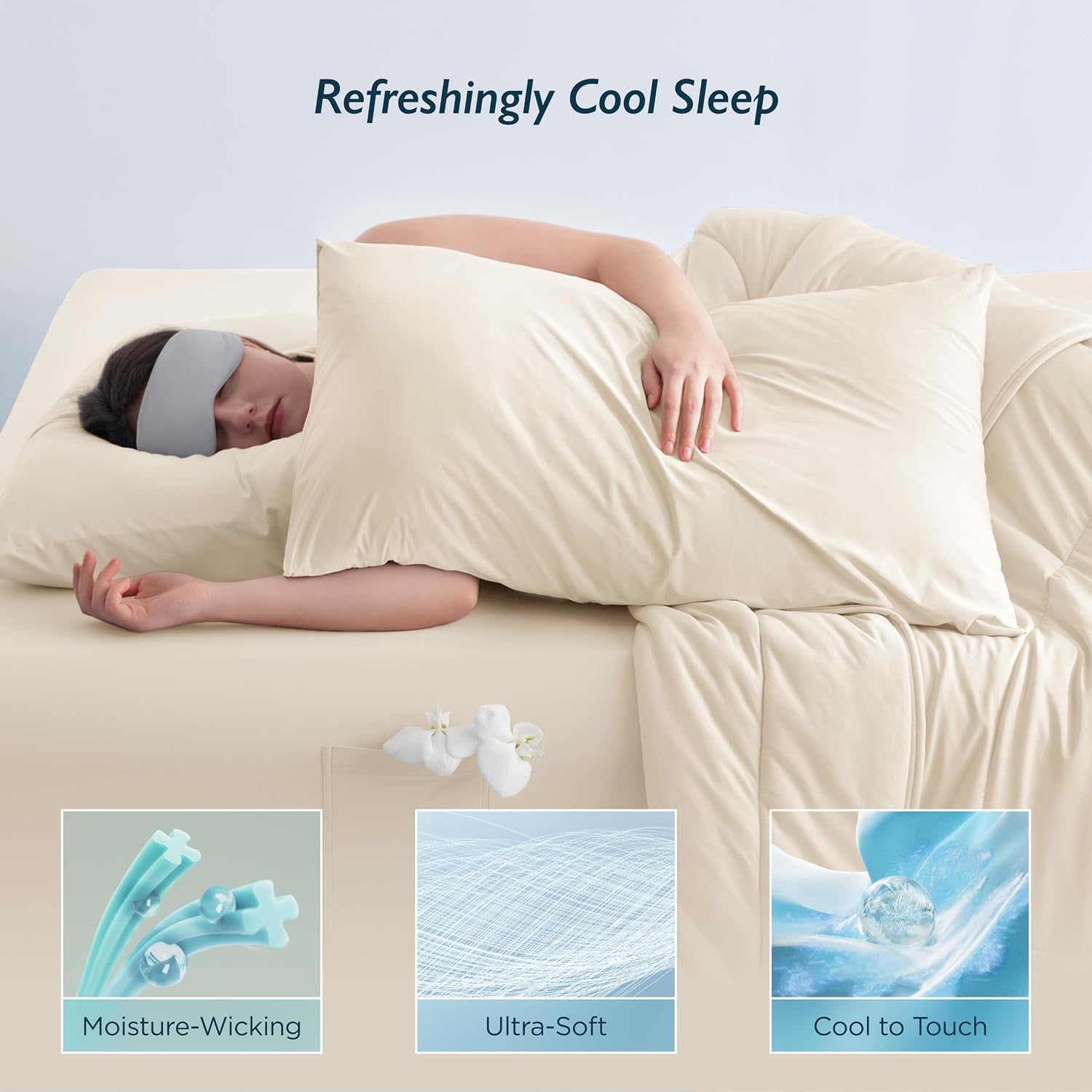 Breescape Cooling Pillow Cases Standard/Queen Size - BlendTekTM Dry & Cool Technology for Hot Sleepers and Night Sweats, Soft & Smooth Pillo…