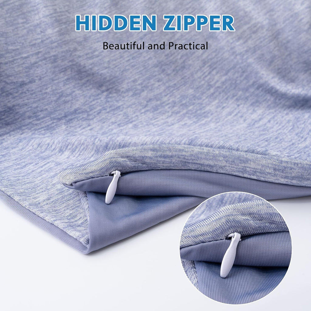 Homfine Cooling Pillowcase Body Size - Double Side Q-Max 0.439 Cooling Fiber for Pillow Protector, Breathable Long Cold Pillow Cover for Ho…