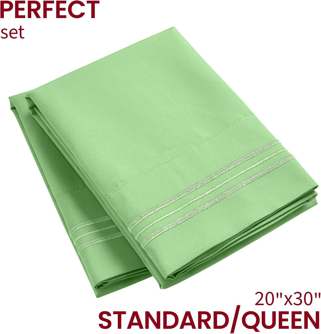 Mellanni Pillow Cases - Luxury, Extra Soft, Cooling Pillow Covers - 2 PC Iconic Collection Pillowcases - Envelope Closure (Standard/Queen 2…