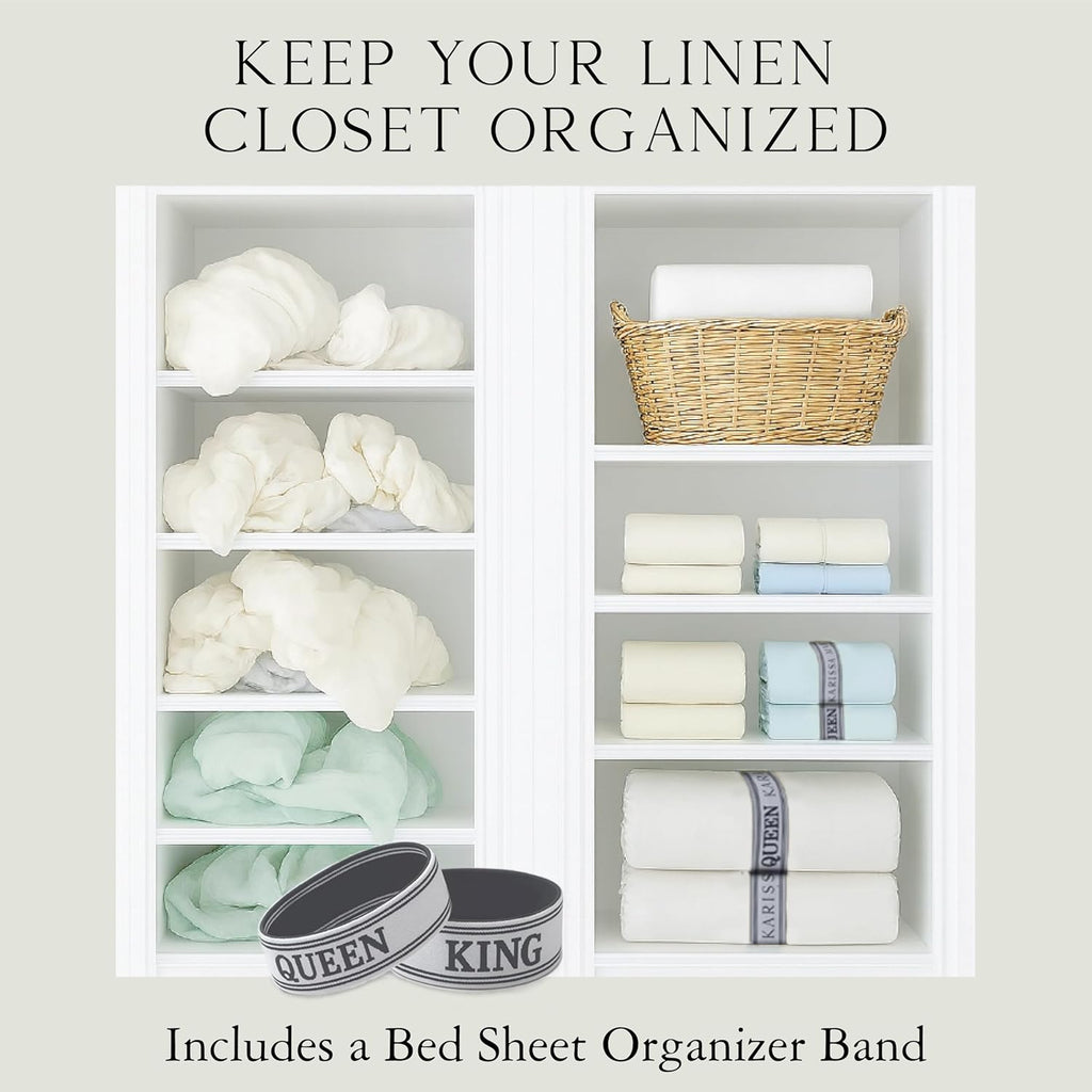 KARISSA MAE 6 Piece Pure Viscose from Bamboo California King Size Sheet Set | 100% FSC Certified | Luxuriously Soft | Cooling | 18" Deep…