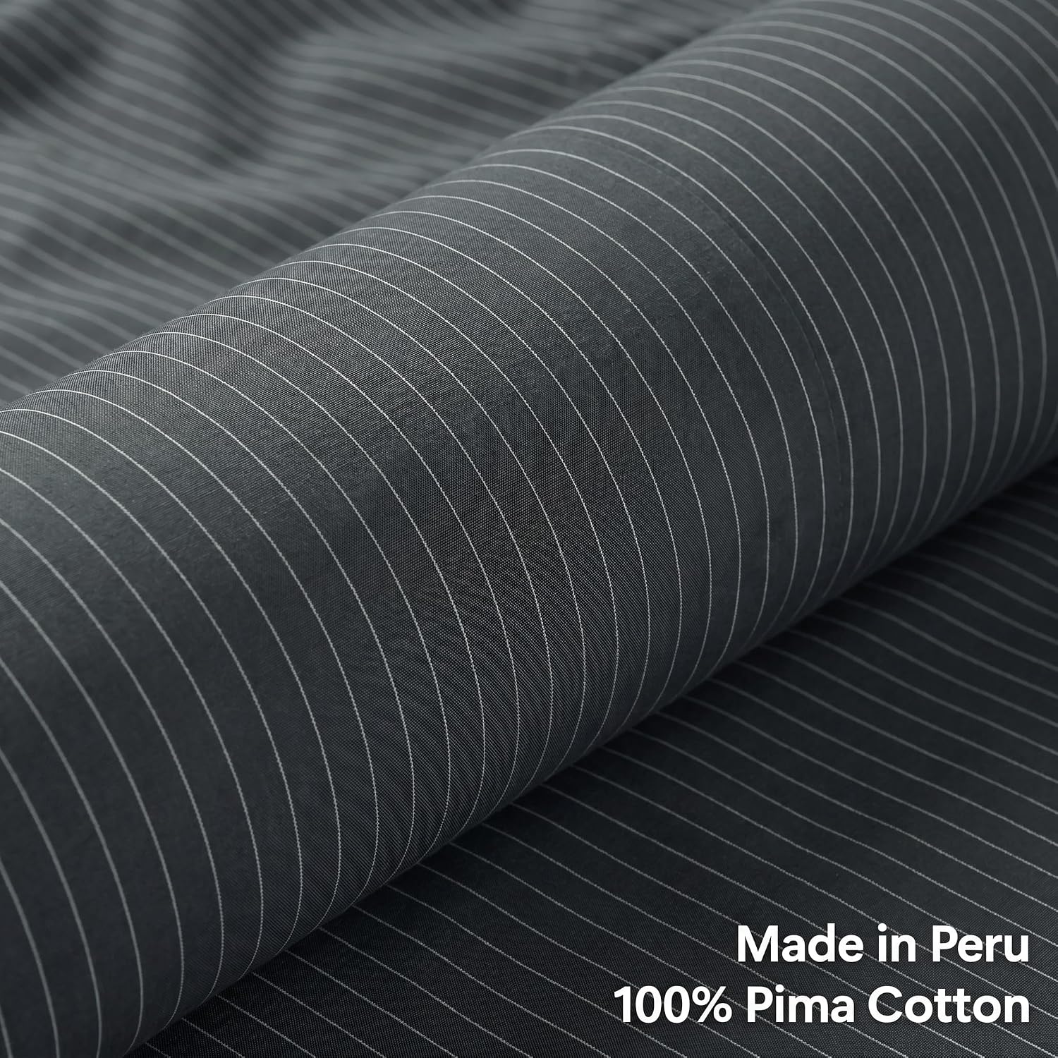Perupima Peru Pima 415 Thread Count Percal Queen Sheet Set - 100% Peruvian Pima Cotton, 4 Piece (Flat, Fitted, 2 Pillowcases) - Cooling, Cr…