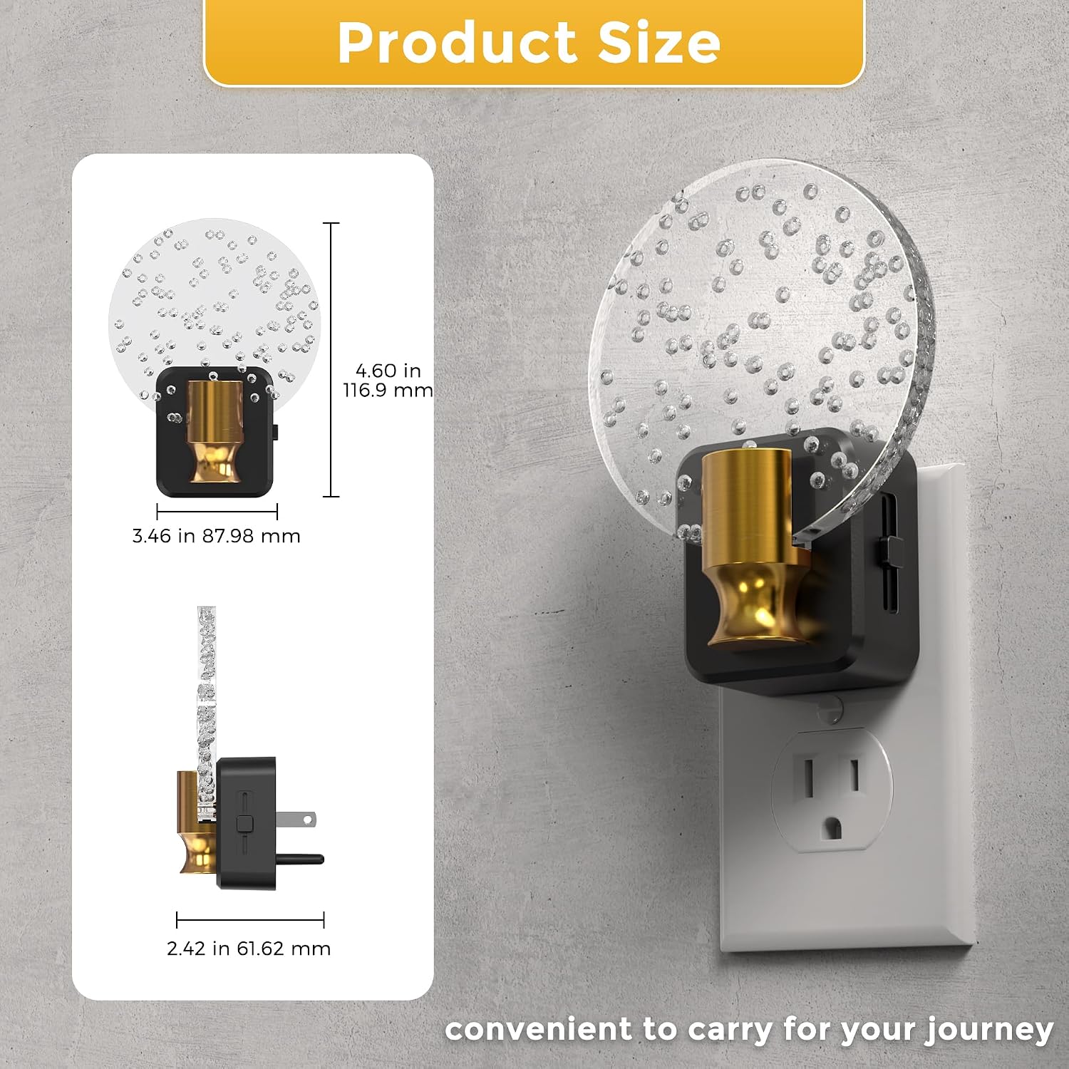 L LOHAS LED Night Lights Plug into Wall, Dusk to Dawn Sensor, 3000K Soft White LED, 180° Rotating Acrylic Bubble Nightlight, 0-100lm…
