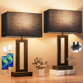 Seealle Nightstand Table Lamps for Bedrooms Set of 2 - Touch Bedside Lamp with USB C+A, 3 Way Dimmable Living Room End Tables 2, Modern…