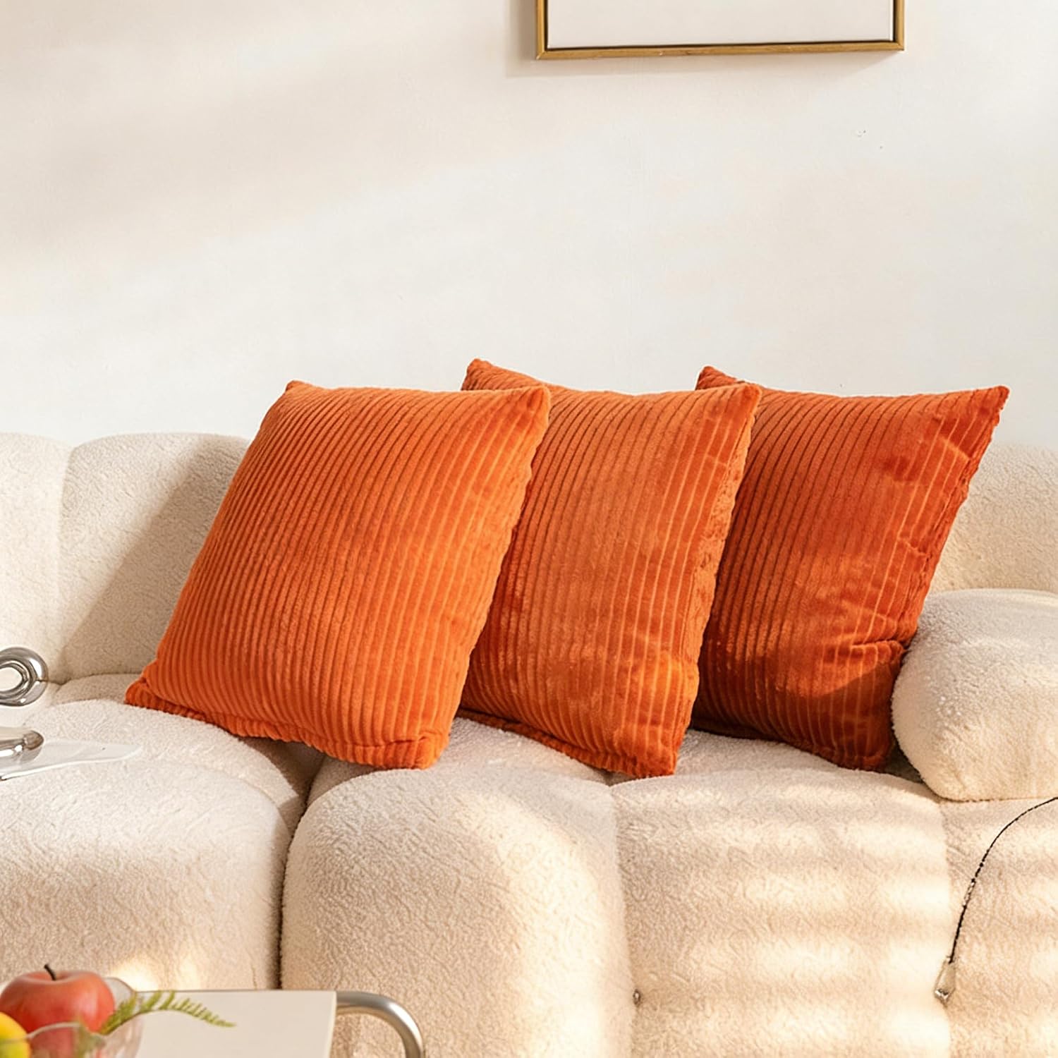 Square Corduroy Pillow Heaboard Decorative Throw Pillows with Insert for Sitting Up in Bed Backrest Body Support Sofa Daybed Dorm Bedroom…