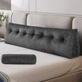 Z-Hom King Size Wedge Headboard Pillow with 1 Roll Cushion, Large Reading Pillow for Bed Sitting Up, Triangular Backrest Cushion for Headbo…