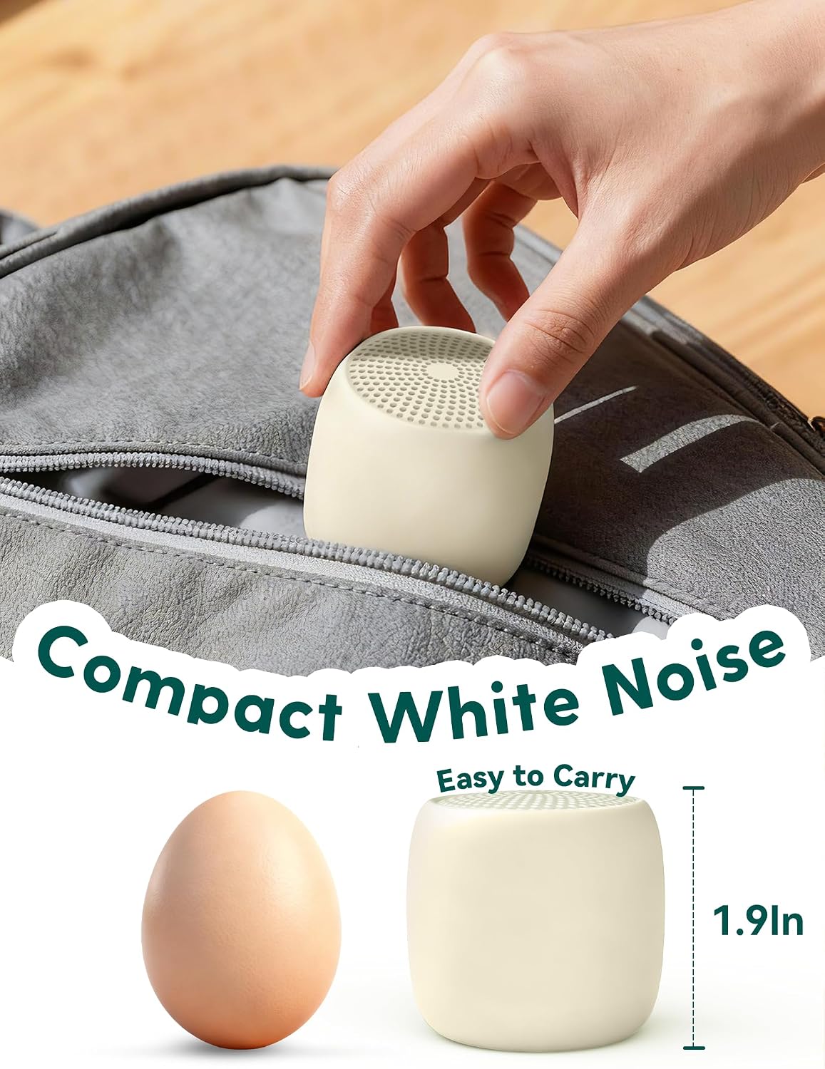 Babelio White Noise Sound Machine (Pocket Mini Pro) | 1000mAh Large Battery, 25 Non-looping Sounds for Adults, Kids & Babies, Timer, Memory…